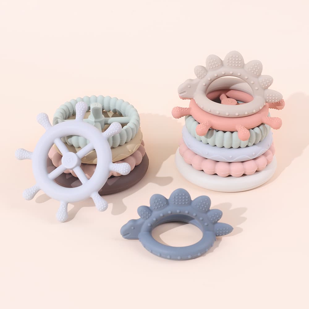 Pastel silicone baby sensory and teething toys for wholesale buyers