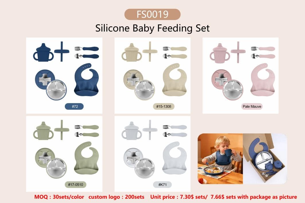 FS0019 Stainless Tableware Starter Set shown in available colors and packaging configuration