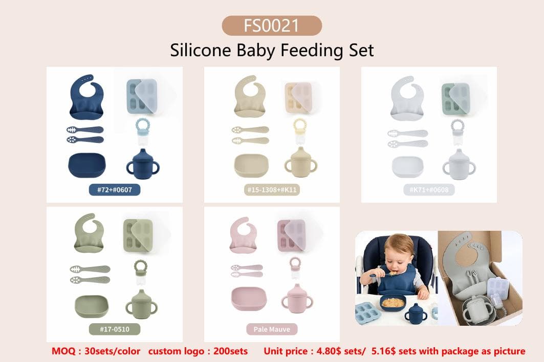 FS0021 Freezer Tray Feeding Set shown in available colors and packaging configuration